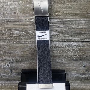 Nike Web Belt Dark Gray Black Stretch Reversible Adjustable To Size 42 Men